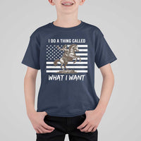 Patriotic Cowgirl T Shirt For Kid I Do A Thing Called What I Want American Flag - Wonder Print Shop