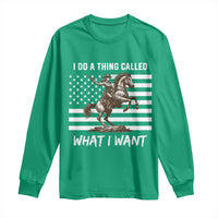 Patriotic Cowgirl Long Sleeve Shirt I Do A Thing Called What I Want American Flag - Wonder Print Shop