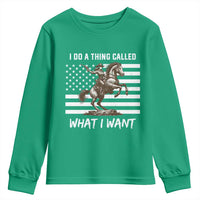 Patriotic Cowgirl Youth Sweatshirt I Do A Thing Called What I Want American Flag - Wonder Print Shop