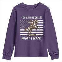 Patriotic Cowgirl Youth Sweatshirt I Do A Thing Called What I Want American Flag - Wonder Print Shop