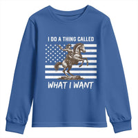 Patriotic Cowgirl Youth Sweatshirt I Do A Thing Called What I Want American Flag - Wonder Print Shop