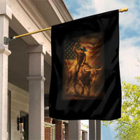 Patriotic Cowboy Garden Flag American Bucking Bull Rider USA Rodeo Art - Wonder Print Shop
