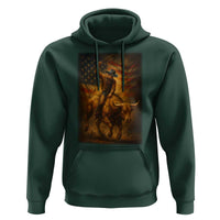 Patriotic Cowboy Hoodie American Bucking Bull Rider USA Rodeo Art - Wonder Print Shop