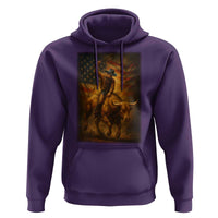 Patriotic Cowboy Hoodie American Bucking Bull Rider USA Rodeo Art - Wonder Print Shop