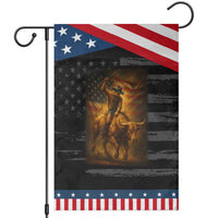 Patriotic Cowboy Garden Flag American Bucking Bull Rider USA Rodeo Art