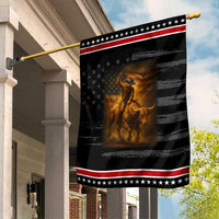 Patriotic Cowboy Garden Flag American Bucking Bull Rider USA Rodeo Art