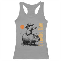 It Is Rodeo Time Racerback Tank Top Funny Wild West Mouse Riding Capybara - Wonder Print Shop