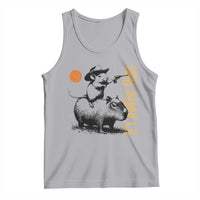 It Is Rodeo Time Tank Top Funny Wild West Mouse Riding Capybara - Wonder Print Shop