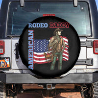 Patriotic Cowboy Spare Tire Cover American Rodeo Daddy USA Rodeo Art - Wonder Print Shop