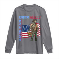 Patriotic Cowboy Long Sleeve Shirt American Rodeo Daddy USA Rodeo Art - Wonder Print Shop
