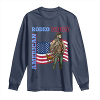 Patriotic Cowboy Long Sleeve Shirt American Rodeo Daddy USA Rodeo Art - Wonder Print Shop