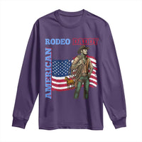 Patriotic Cowboy Long Sleeve Shirt American Rodeo Daddy USA Rodeo Art - Wonder Print Shop