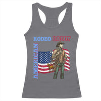 Patriotic Cowboy Racerback Tank Top American Rodeo Daddy USA Rodeo Art - Wonder Print Shop