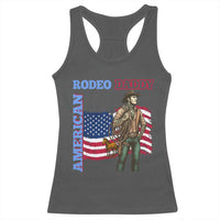Patriotic Cowboy Racerback Tank Top American Rodeo Daddy USA Rodeo Art - Wonder Print Shop