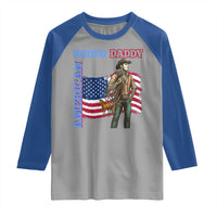 Patriotic Cowboy Raglan Shirt American Rodeo Daddy USA Rodeo Art - Wonder Print Shop