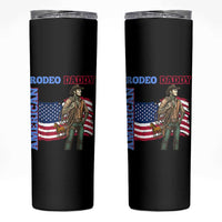 Patriotic Cowboy Skinny Tumbler American Rodeo Daddy USA Rodeo Art