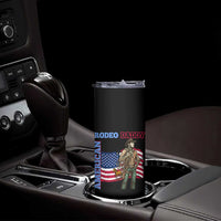 Patriotic Cowboy Skinny Tumbler American Rodeo Daddy USA Rodeo Art