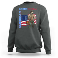 Patriotic Cowboy Sweatshirt American Rodeo Daddy USA Rodeo Art - Wonder Print Shop
