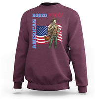 Patriotic Cowboy Sweatshirt American Rodeo Daddy USA Rodeo Art - Wonder Print Shop