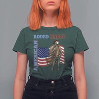 Patriotic Cowboy T Shirt For Women American Rodeo Daddy USA Rodeo Art - Wonder Print Shop