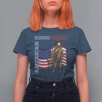 Patriotic Cowboy T Shirt For Women American Rodeo Daddy USA Rodeo Art - Wonder Print Shop