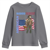 Patriotic Cowboy Youth Sweatshirt American Rodeo Daddy USA Rodeo Art - Wonder Print Shop