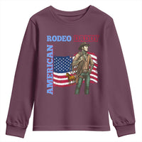 Patriotic Cowboy Youth Sweatshirt American Rodeo Daddy USA Rodeo Art - Wonder Print Shop
