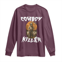 Cowboy Killer Halloween Skeleton Long Sleeve Shirt Gothic Western Art - Wonder Print Shop