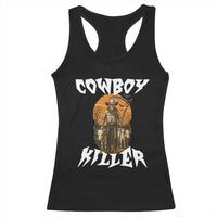 Cowboy Killer Halloween Skeleton Racerback Tank Top Gothic Western Art - Wonder Print Shop