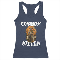 Cowboy Killer Halloween Skeleton Racerback Tank Top Gothic Western Art - Wonder Print Shop