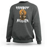 Cowboy Killer Halloween Skeleton Sweatshirt Gothic Western Art - Wonder Print Shop