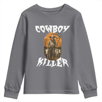 Cowboy Killer Halloween Skeleton Youth Sweatshirt Gothic Western Art - Wonder Print Shop