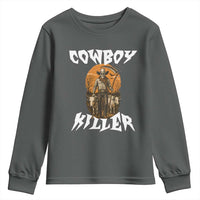 Cowboy Killer Halloween Skeleton Youth Sweatshirt Gothic Western Art - Wonder Print Shop