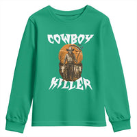 Cowboy Killer Halloween Skeleton Youth Sweatshirt Gothic Western Art - Wonder Print Shop