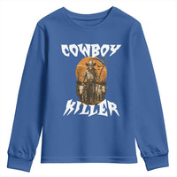 Cowboy Killer Halloween Skeleton Youth Sweatshirt Gothic Western Art - Wonder Print Shop