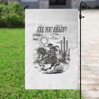 Halloween Skeleton Garden Flag Are You Ready October 31 Rodeo Cowboy - Wonder Print Shop