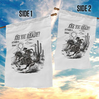 Halloween Skeleton Garden Flag Are You Ready October 31 Rodeo Cowboy - Wonder Print Shop