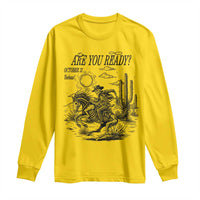 Halloween Skeleton Long Sleeve Shirt Are You Ready October 31 Rodeo Cowboy - Wonder Print Shop