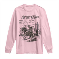 Halloween Skeleton Long Sleeve Shirt Are You Ready October 31 Rodeo Cowboy - Wonder Print Shop