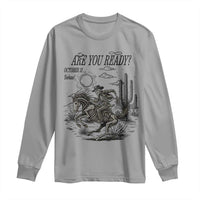 Halloween Skeleton Long Sleeve Shirt Are You Ready October 31 Rodeo Cowboy - Wonder Print Shop
