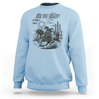 Halloween Skeleton Sweatshirt Are You Ready October 31 Rodeo Cowboy - Wonder Print Shop