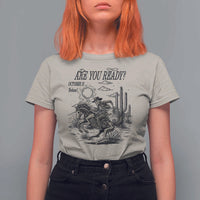 Halloween Skeleton T Shirt For Women Are You Ready October 31 Rodeo Cowboy - Wonder Print Shop