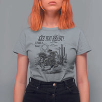 Halloween Skeleton T Shirt For Women Are You Ready October 31 Rodeo Cowboy - Wonder Print Shop