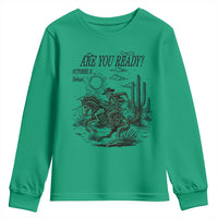 Halloween Skeleton Youth Sweatshirt Are You Ready October 31 Rodeo Cowboy - Wonder Print Shop