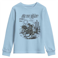 Halloween Skeleton Youth Sweatshirt Are You Ready October 31 Rodeo Cowboy - Wonder Print Shop