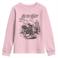 Halloween Skeleton Youth Sweatshirt Are You Ready October 31 Rodeo Cowboy - Wonder Print Shop