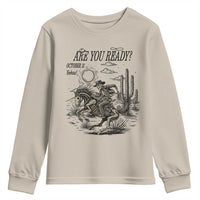 Halloween Skeleton Youth Sweatshirt Are You Ready October 31 Rodeo Cowboy - Wonder Print Shop