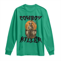 Halloween Skeleton Long Sleeve Shirt Cowboy Killer Spooky Western Horror Design - Wonder Print Shop