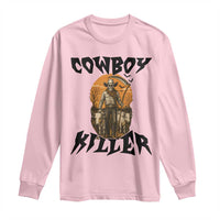 Halloween Skeleton Long Sleeve Shirt Cowboy Killer Spooky Western Horror Design - Wonder Print Shop