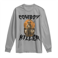 Halloween Skeleton Long Sleeve Shirt Cowboy Killer Spooky Western Horror Design - Wonder Print Shop